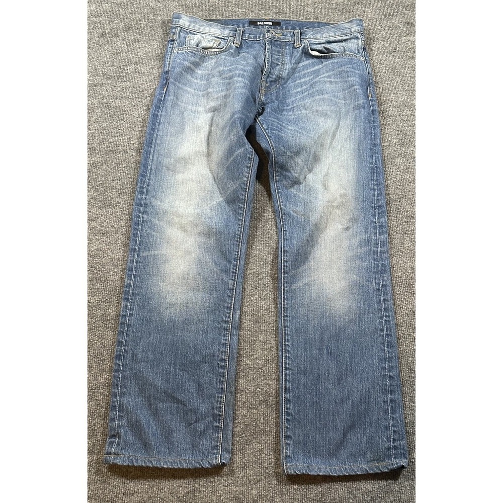 Baldwin Jeans Men's 34x30 Light Wash Zip Fly Classic Straight Leg